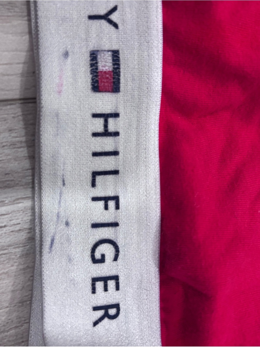 Tommy Hilfiger Red & White Logo Sports Bra - Picture 3 of 3